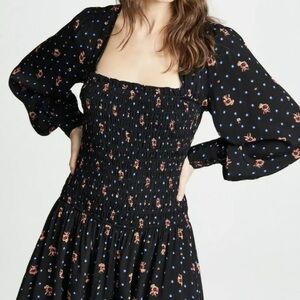 FREE PEOPLE BLACK BOHO MINI DRESS